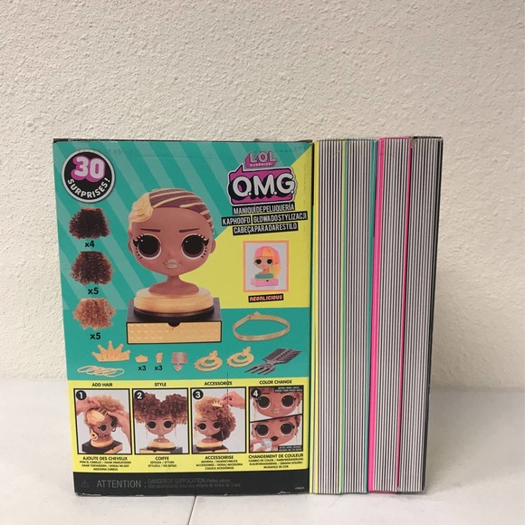 L.O.L. Surprise O.M.G. Styling Head Royal Bee with Stick-On Hair - BOX D… - Picture 6 of 6